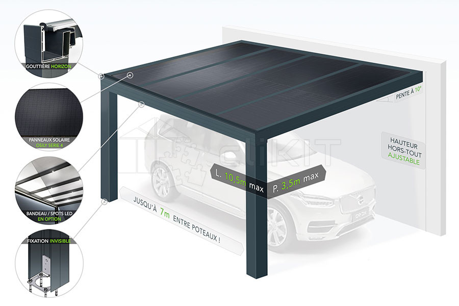 découvrez notre carport solaire pratique, une solution innovante qui allie protection de votre véhicule et production d'énergie solaire. profitez d'un abri moderne tout en réduisant votre empreinte carbone et en économisant sur vos factures d'électricité.