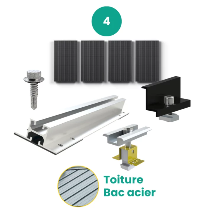 découvrez notre kit solaire de fixation pour bac acier, idéal pour optimiser l'installation de vos panneaux solaires sur une toiture en métal. ce système robuste et durable garantit une performance maximale tout en assurant une protection optimale contre les intempéries. optez pour une solution fiable pour votre transition énergétique !