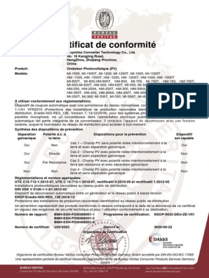 découvrez tout sur l'attestation de conformité des onduleurs selon les normes din vde. assurez-vous que vos équipements électriques respectent les standards de qualité et de sécurité en vigueur pour garantir un fonctionnement optimal.