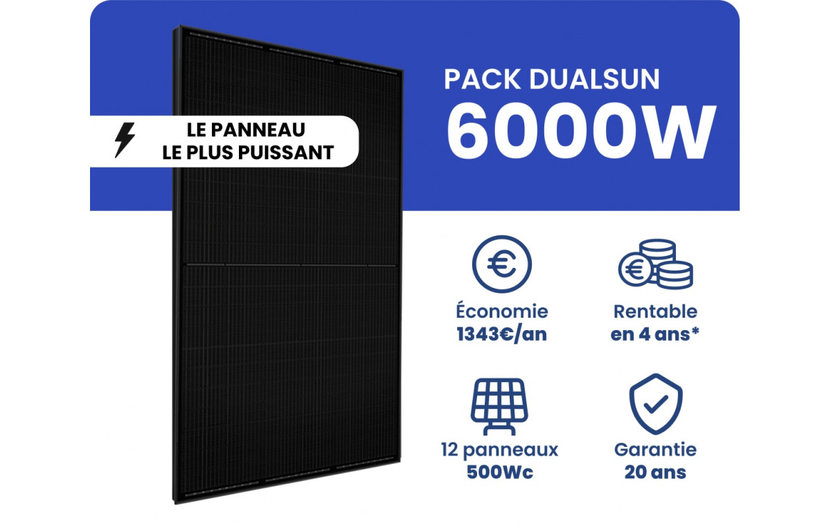 découvrez notre kit solaire 6000w, idéal pour maximiser votre production d'énergie renouvelable. profitez d'une installation facile, d'une puissance optimale et d'économies sur vos factures d'électricité tout en contribuant à la protection de l'environnement.