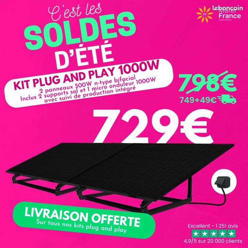 découvrez nos panneaux solaires 1000w, une solution énergétique efficace et écologique pour réduire votre facture d'électricité et contribuer à la transition énergétique. profitez d'une installation simple et d'un rendement optimal pour optimiser la production d'énergie renouvelable chez vous.